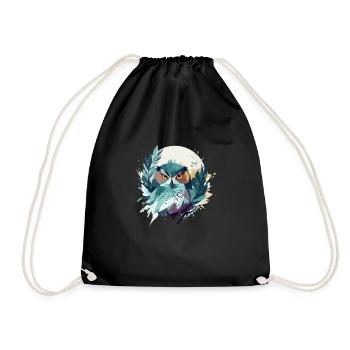 hibou faune animal nature en plein air aquarelle - Sac de sport léger - noir - Devant