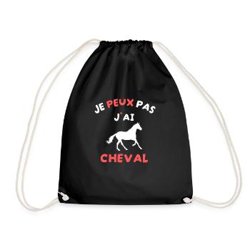 I can't I have horse - Drawstring Bag - black - Front