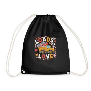 Truck heart Valentines Day - Drawstring Bag - black - Front