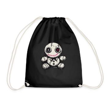 Grusel Voodoo Puppe farbig - Turnbeutel - Schwarz - Vorne
