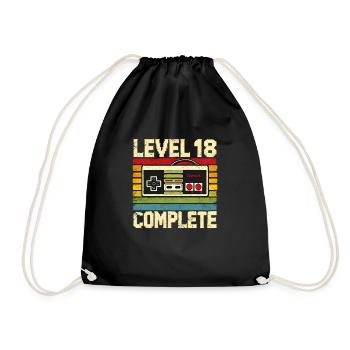 Level 18 Complete –Geburtstags T-shirt - Turnbeutel - Schwarz - Vorne