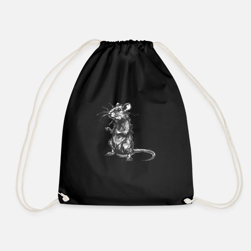Smoking Rat - Drawstring Bag - black