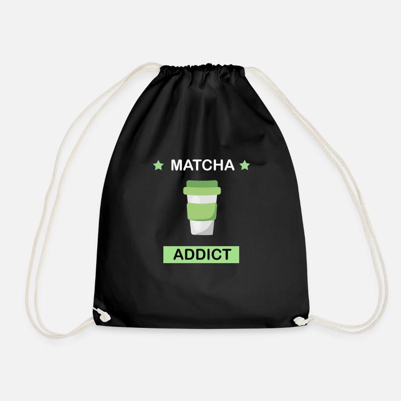 Matcha Addict - Drawstring Bag - black