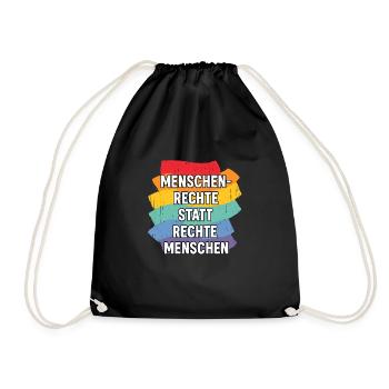 Human rights instead of right-wing people - Drawstring Bag - black - Front
