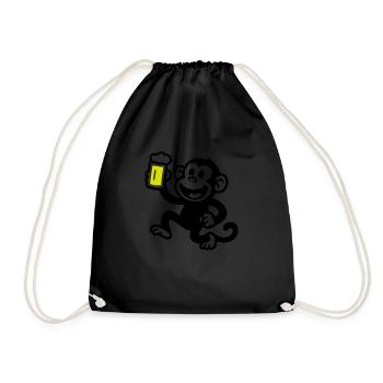 Bière de singe drôle - Sac de sport léger - noir - Devant