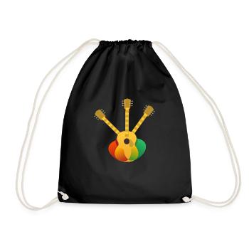 abstrait trois guitare acoustique - Sac de sport léger - noir - Devant