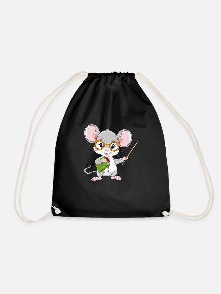 Petite souris intelligente enseignante avec un pointeur - Sac de sport léger - noir