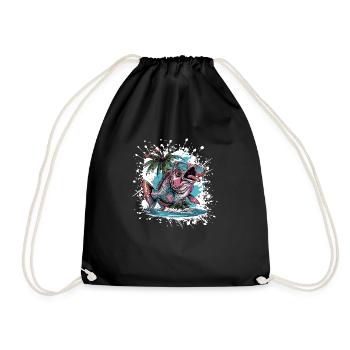 Whale Summer Vacation - Drawstring Bag - black - Front