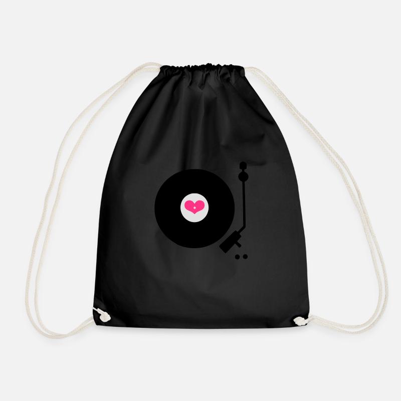 schallplatte - Drawstring Bag - black