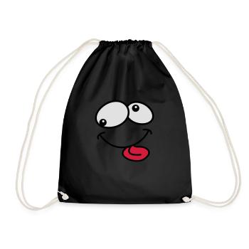 Stupide Crazy Grimace Comic Cartoon Face - Sac de sport léger - noir - Devant