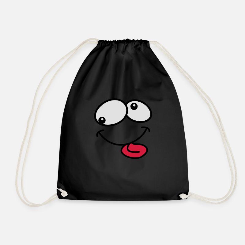 Stupide Crazy Grimace Comic Cartoon Face - Sac de sport léger - noir