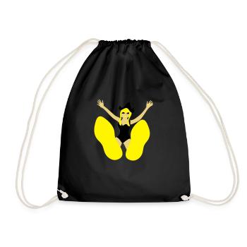 Pin up with big feet - Drawstring Bag - black - Front