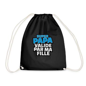 super papa validé par ma fille - Sac de sport léger - noir - Devant