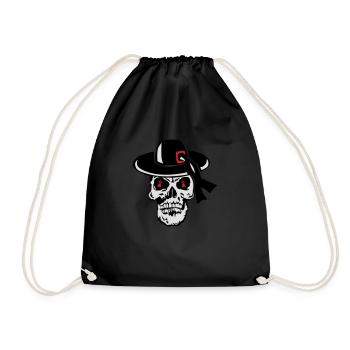 tete de mort chapeau breton crane general - Sac de sport léger - noir - Devant
