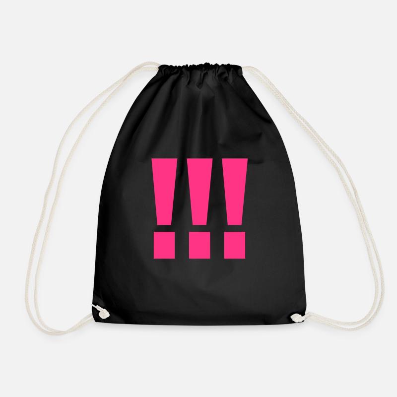 drei ausrufezeichen pink - Turnbeutel - Schwarz