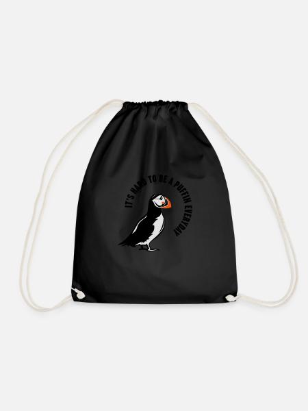 PUFFIN - Drawstring Bag - black
