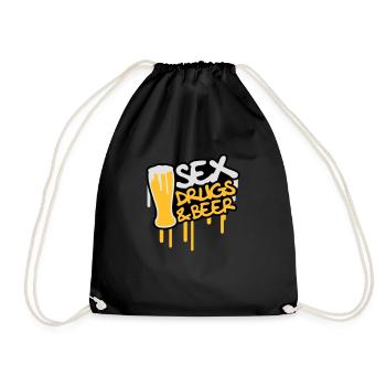 Sex Drugs And Beer - Turnbeutel - Schwarz - Vorne