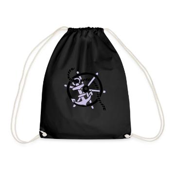 Anker Seemann Anchor Sailor Tattoo Oldschool SOS - Turnbeutel - Schwarz - Vorne