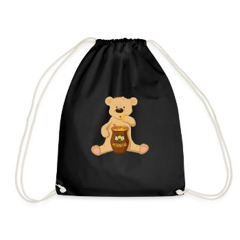 Bär mit Honig - Turnbeutel - Schwarz - Vorne