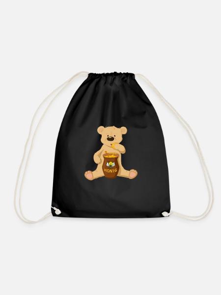 Bär mit Honig - Turnbeutel - Schwarz