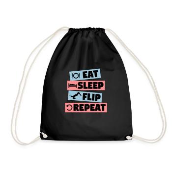 Gymnastics - eat, sleep, flip, repeat - Turnbeutel - Schwarz - Vorne