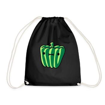 doux paprika avec visage délicieux légumes mignon le - Sac de sport léger - noir - Devant