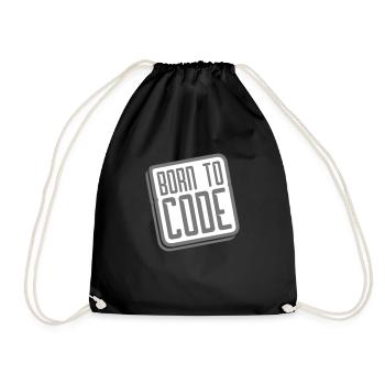 born to code - Drawstring Bag - black - Front