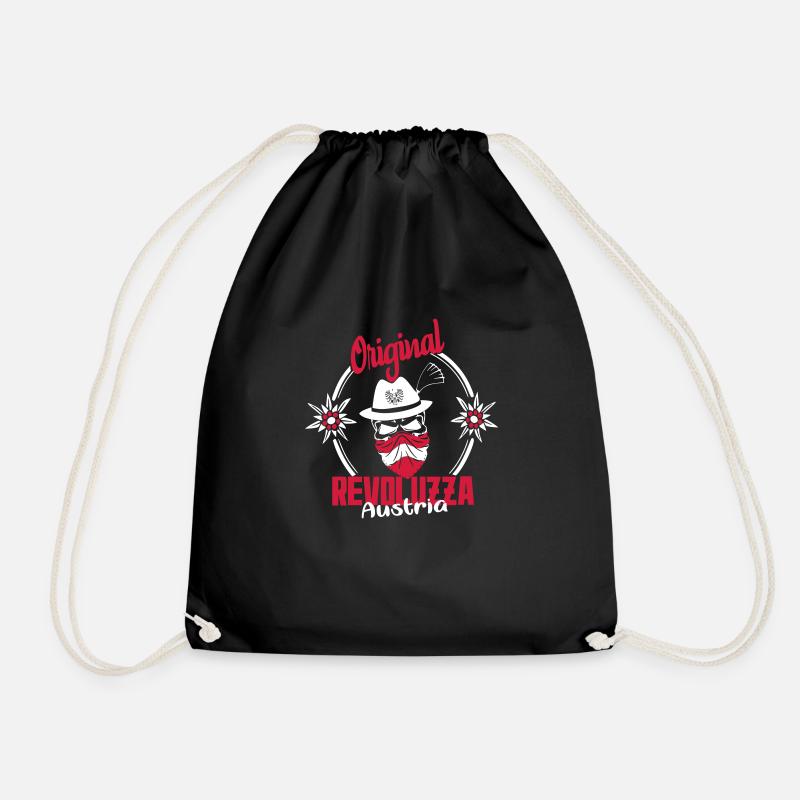 revoluzza austria - Drawstring Bag - black