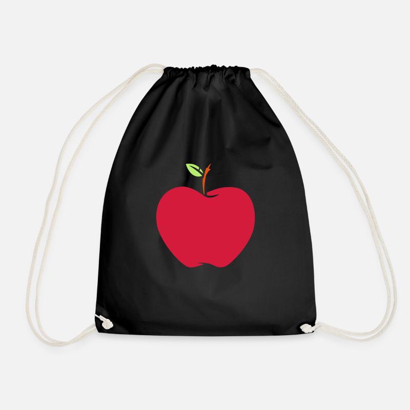 apple - Drawstring Bag - black