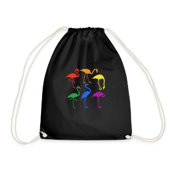 Lgbt Flamingo - Drawstring Bag - black - Front