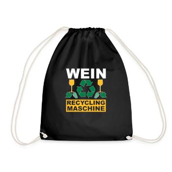 Wein - Turnbeutel - Schwarz - Vorne