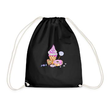 Crème glacée sundae bonbons confiserie sucre - Sac de sport léger - noir - Devant