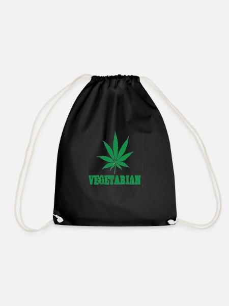 Vegetarian flowers - Drawstring Bag - black