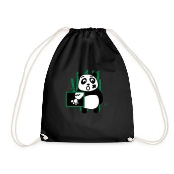 Panda RX - Drawstring Bag - black - Front