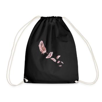 Sept plumes de flamant rose - Sac de sport léger - noir - Devant