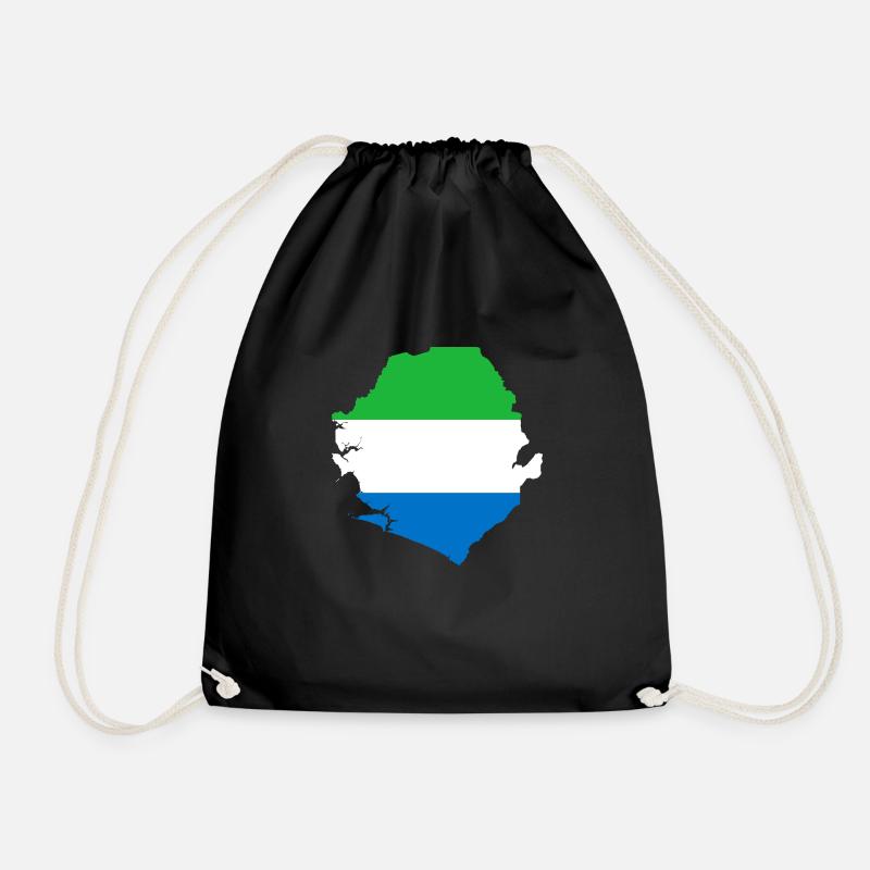 Sierra Leone flag - Drawstring Bag - black