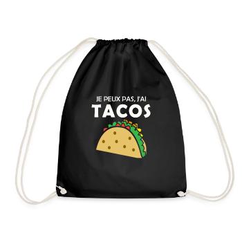 je peux pas j'ai tacos - Sac de sport léger - noir - Devant