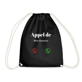 Call from my humor banker - Drawstring Bag - black - Front