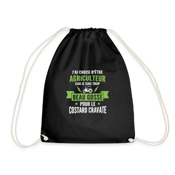humour agriculteur car je suis beau gosse - Sac de sport léger - noir - Devant