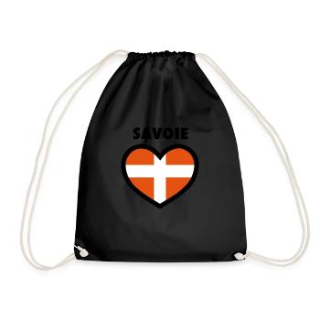 Coeur Savoie - vectoriel - Sac de sport léger - noir - Devant
