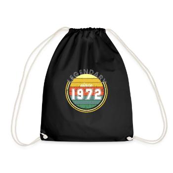 Vintage Legendary since 1972 Birthday Retro - Drawstring Bag - black - Front