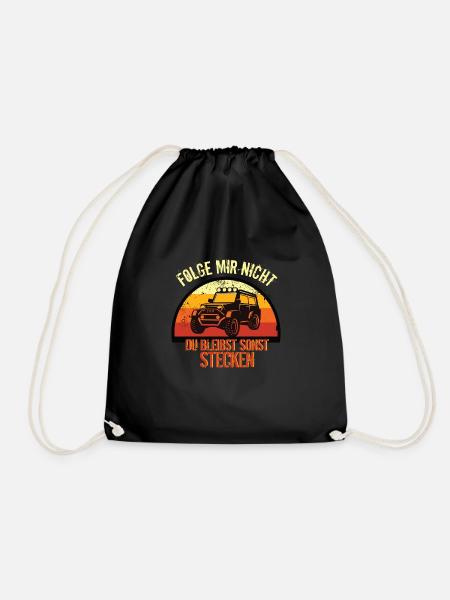 Geländewagen Tshirt, Offroad, lustiges Tshirt - Turnbeutel - Schwarz