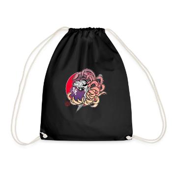 Daruma dans un chrysanthème - Sac de sport léger - noir - Devant