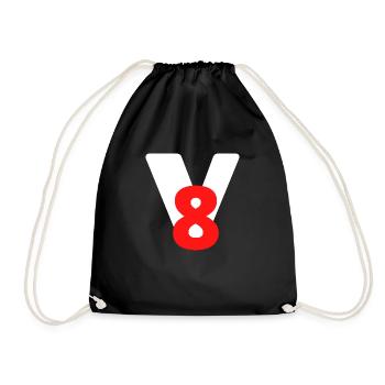 V8 - Drawstring Bag - black - Front