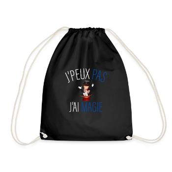 j peux pas j ai magie - cadeau anniversaire magie - Sac de sport léger - noir - Devant