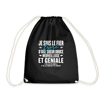 Le Fier Frère D'une Sœur Idée Originale Humour - Sac de sport léger - noir - Devant