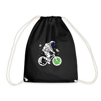 Aromantischer Astronaut auf dem Fahrrad - Turnbeutel - Schwarz - Vorne