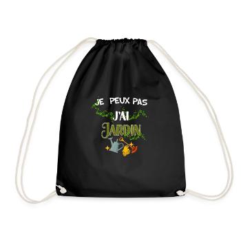 Je peux pas j'ai jardin citation homme femme - Sac de sport léger - noir - Devant