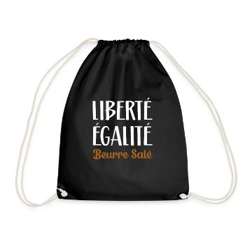 Liberté égalité beurre salé. Cadeau breton femme - Sac de sport léger - noir - Devant