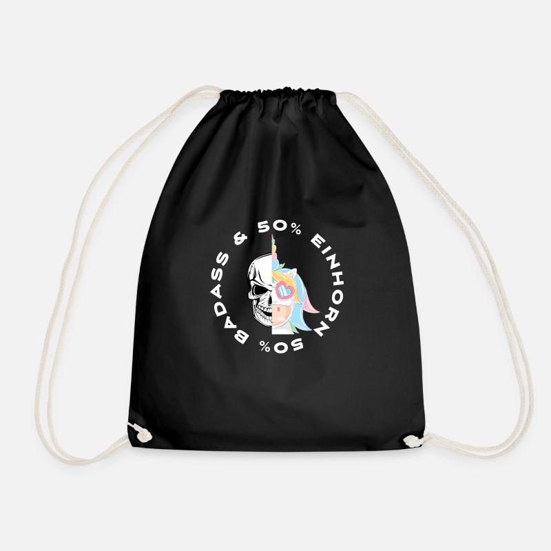 Einhorn und Badass Unicorn Geschenk Geburtstag - Turnbeutel - Schwarz